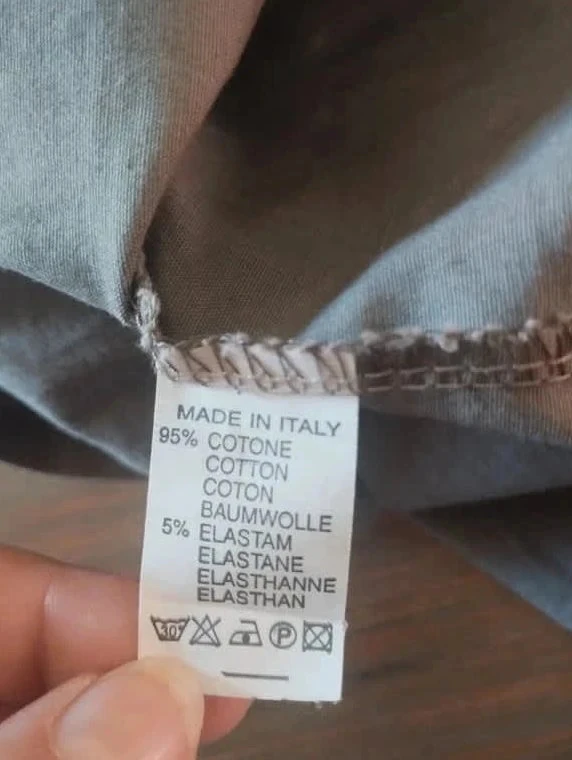 Tweekleurige grijs/crème jurk met riem, made in italy T38/40 – photo 6